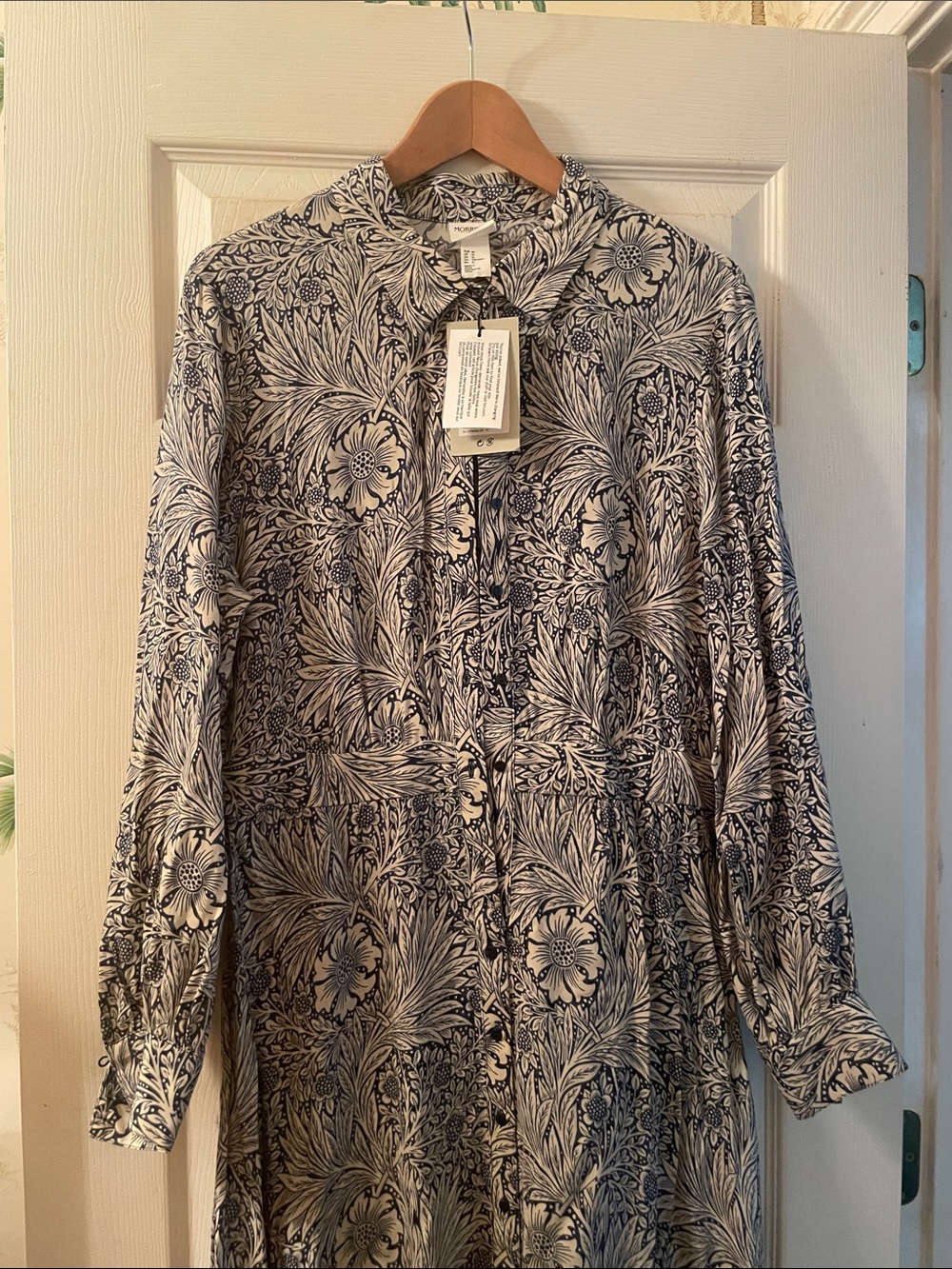 H&M x William Morris Floral Navy & White Midi Dress